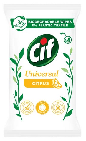 Салфетки для уборки Cif Lemon Fresh универсальные 36 шт