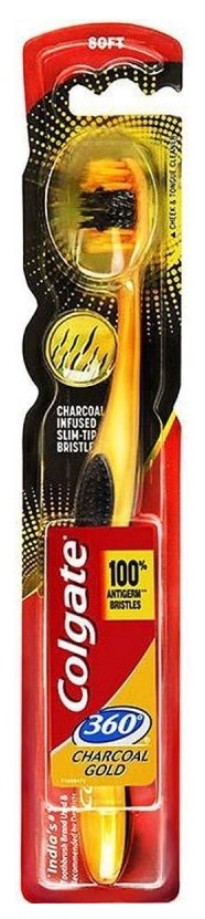 Зубная щетка Colgate 360 Charcoal Gold Soft 1 шт