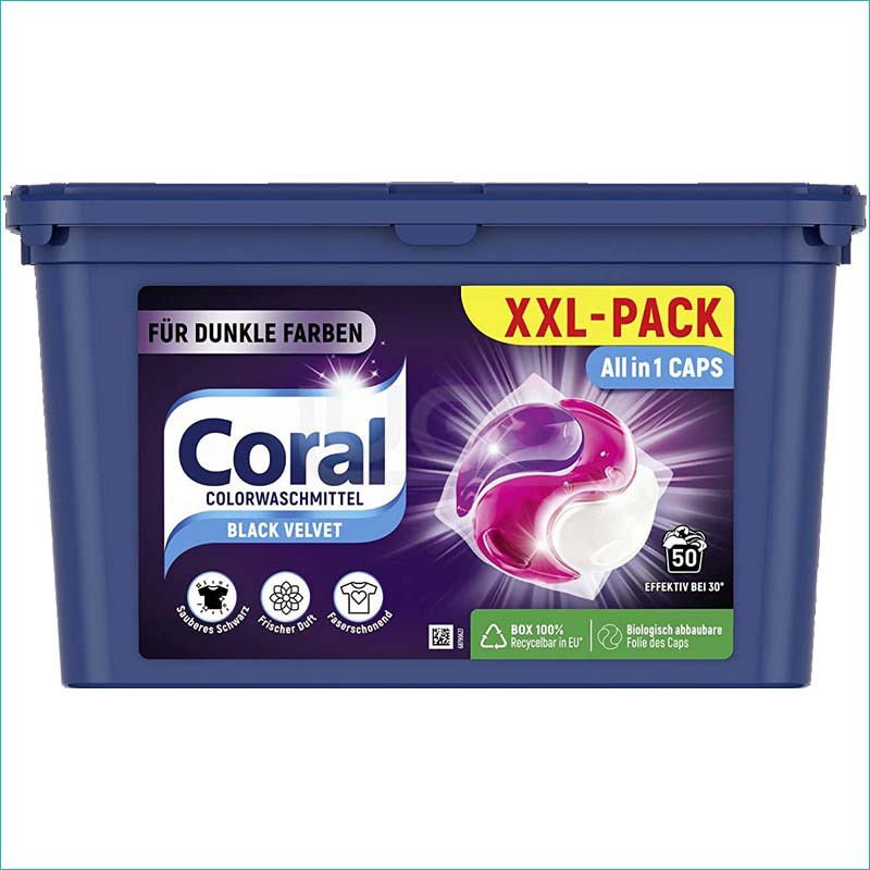 Капсулы для стирки Coral Black Velvet, 50 шт