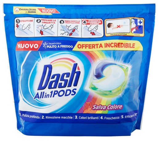 Капсулы для стирки Dash 3 в 1 Color 43 шт