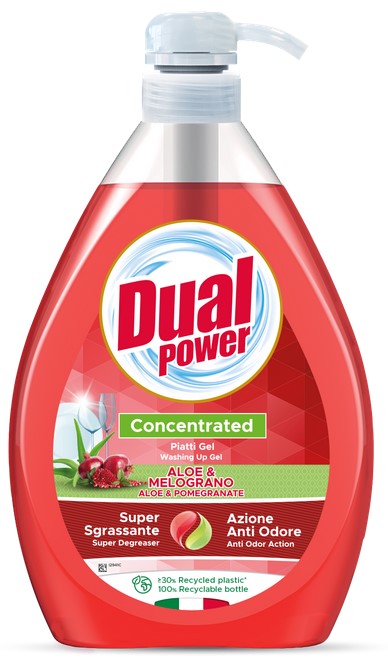 Средство для мытья посуды с помпой Dual Power Алоэ и Мелограно 1 л