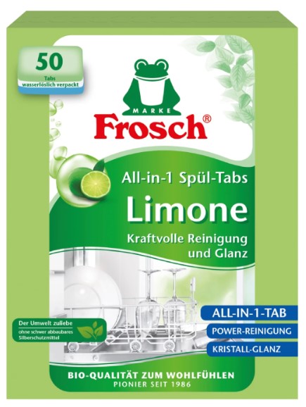 Таблетки для посудомоечной машины Frosch All in 1 Лимон 50 шт