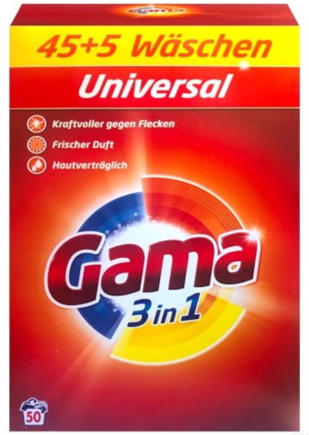 Стиральный порошок Gama Uniwersal 45+5 стир. / 3 кг