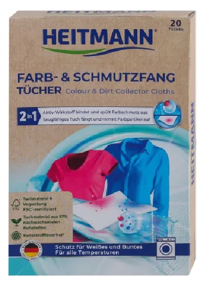 Салфетки для улавливания цвета и грязи Heitmann 20 шт
