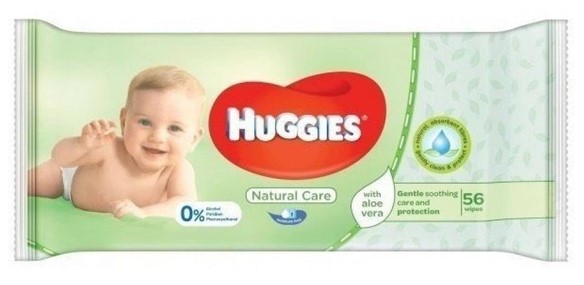 Влажные салфетки Huggies Natural Care для детей 56 шт