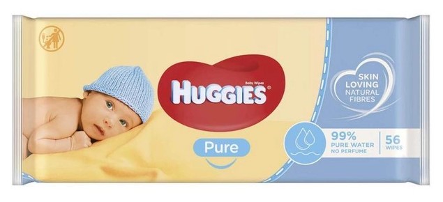 Влажные салфетки Huggies Pure для детей 56 шт