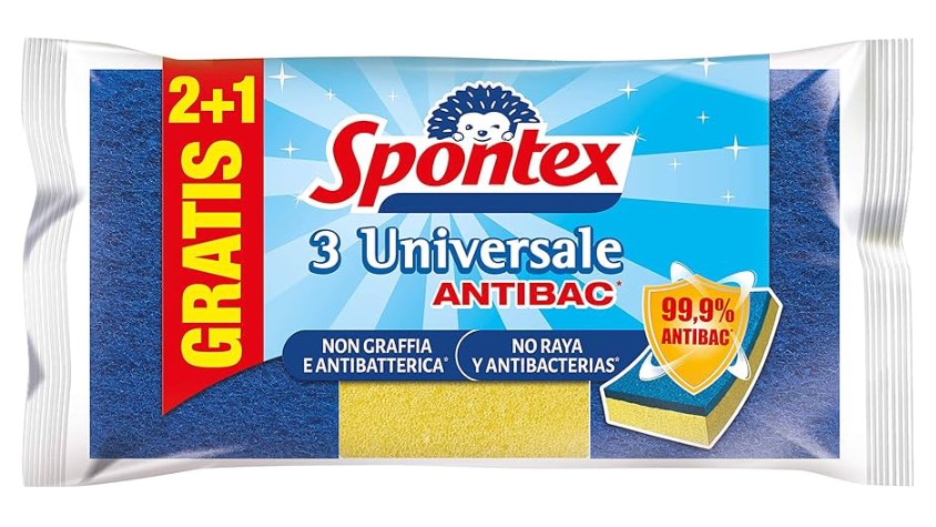 Губки для мытья посуды Spontex 2+1 шт (синие)