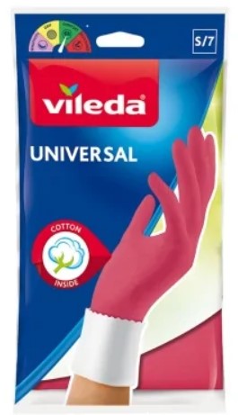 Перчатки Vileda Универсал с хлопком S, 1 пара