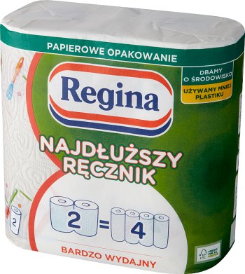 Бумажное полотенце Regina в упаковке 2 шт, белое.