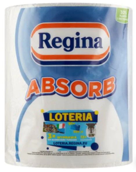 Бумажное полотенце Regina в упаковке 1 шт, белое.